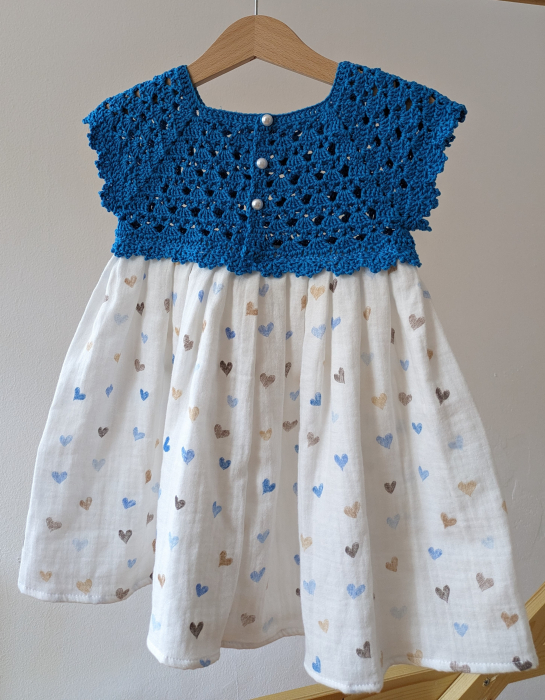 Rochie fetițe din muselină și lână merinos [3]