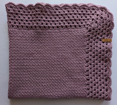 Păturici - Păturică croșetată manual din lână merinos