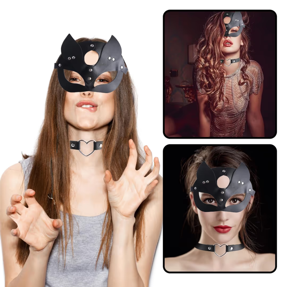 set-masca-pisica-piele-pu-negru-colier-inima-ciorapi-plasa [3]