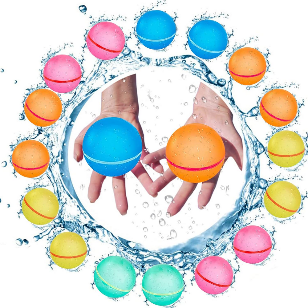 Set 12 Baloane de Apa Reutilizabile, Umplere Rapida, Silicon Moale, Jucarii de Vara pentru Copii 4-12 Ani, Activitati in Aer Liber, Piscina, Plaja [2]