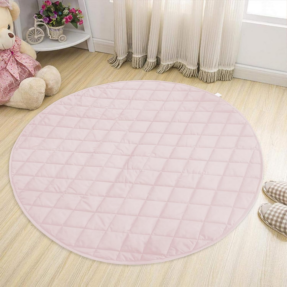 Paturica de joaca pentru bebelusi, roz, 140 cm diametru, material bumbac si poliester [7]