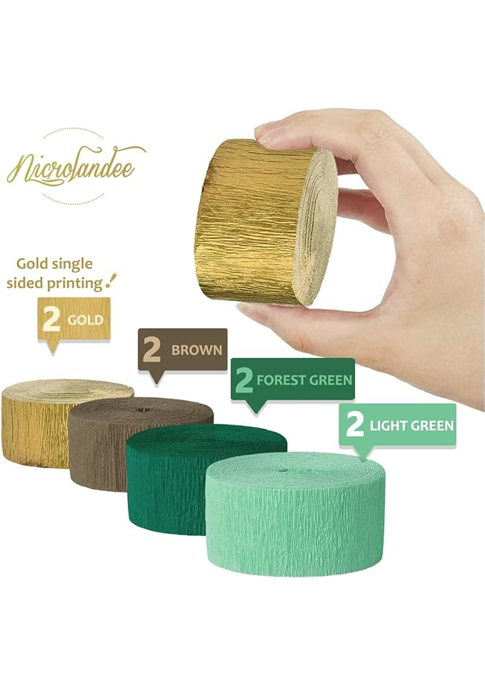 8 Role de Hartie Creponata pentru decoratiuni de Nunta si Petrecere, diferite culori, NICROLANDEE - 1X31 [4]