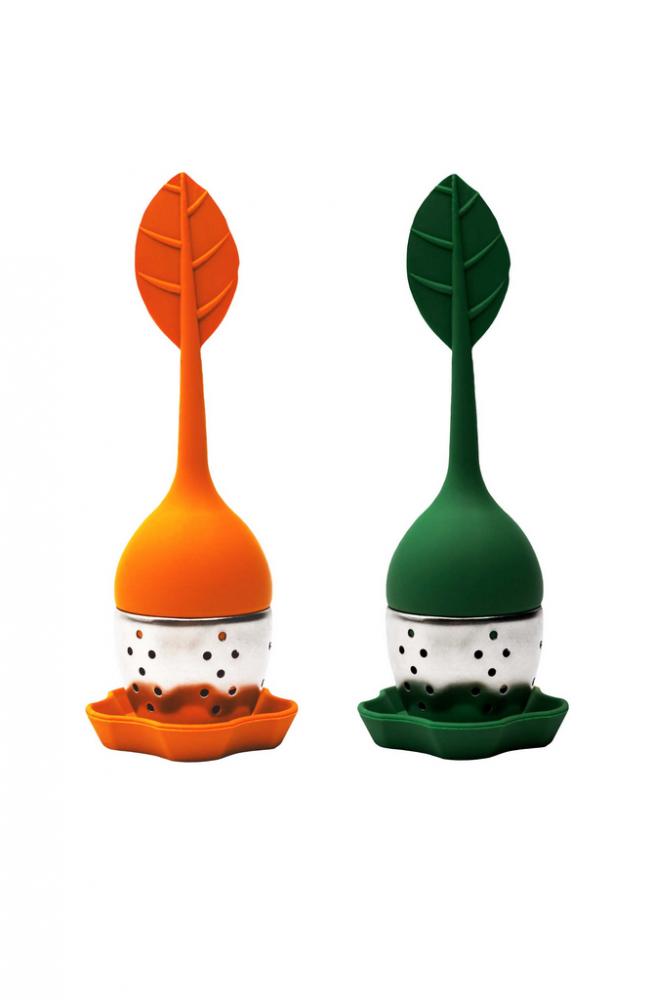 Set de 2 infuzoare pentru ceai, silicon / otel inoxidabil [2]