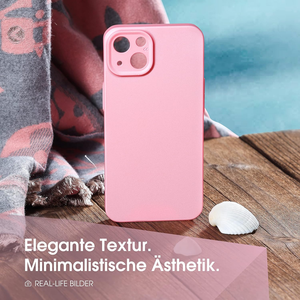 Set Husa Ultra Slim pentru iPhone 13 si 2 folii de sticla securizta, CASEKOO, roz, 2727 [2]