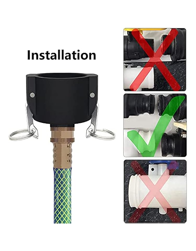 Adaptor de Scurgere pentru Rezervoare IBC 275/330 Galoane, Racord 2" Camlock la Furtun de Grădină [6]