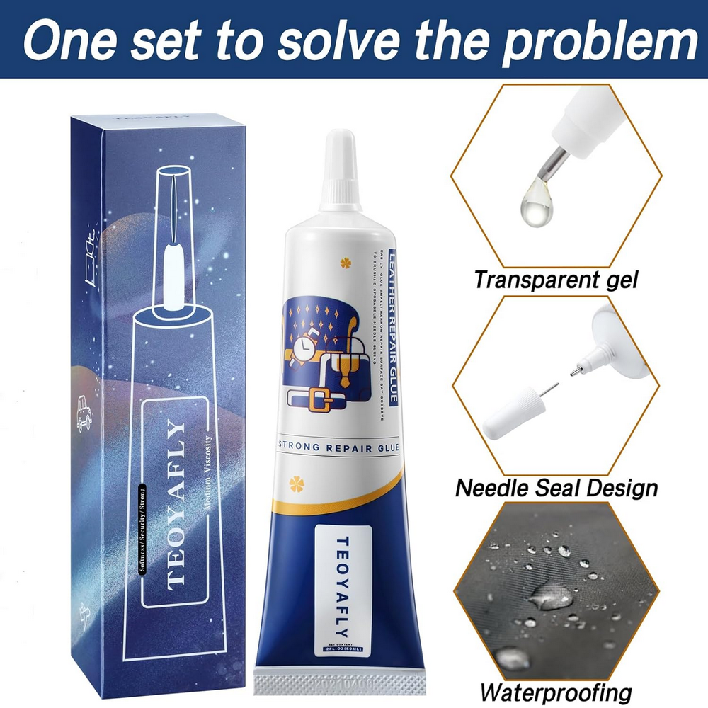 Adeziv Transparent pentru Piele TEOYAFLY, Rasina Moale, 60 ml,  Potrivit pentru Reparatii de Piele, Textile si Bijuterii, 2 x 60ml [5]