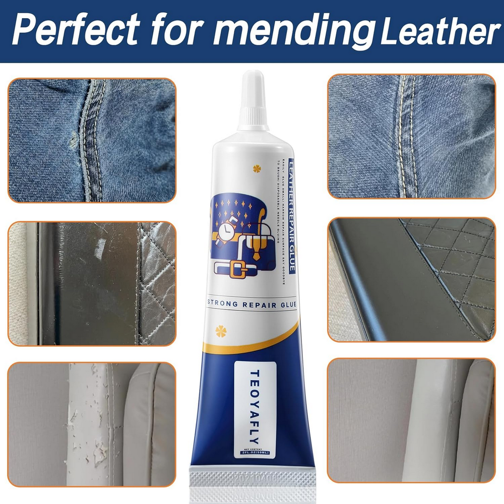 Adeziv Transparent pentru Piele TEOYAFLY, Rasina Moale, 60 ml,  Potrivit pentru Reparatii de Piele, Textile si Bijuterii, 2 x 60ml [2]