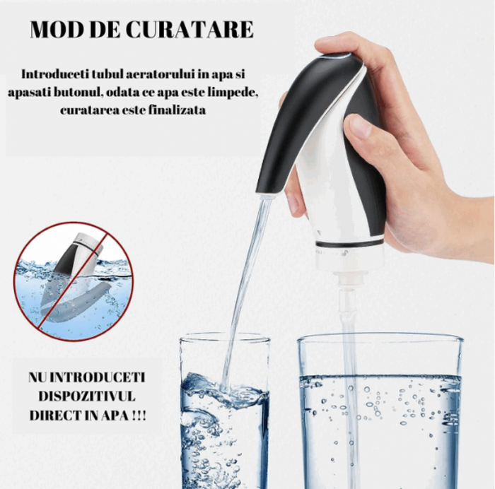 Aerator, Dispenser, Conservator si Decantor Automat Electric pentru Sticla de Vin, Profesional, portabil, EASY Making Life Simple, KD -6, reincarcabil USB, negru/alb [9]