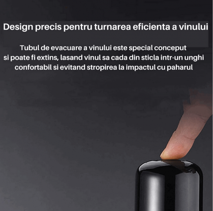 Aerator si Dispenser Automat Electric pentru Sticla de Vin, Profesional, portabil, EASY Making Life Simple, MGS-KD -1, reincarcabil USB, negru [11]