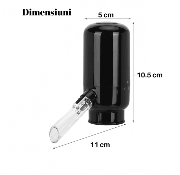 Aerator si Dispenser Automat Electric pentru Sticla de Vin, Profesional, portabil, EASY Making Life Simple, MGS-KD -1, reincarcabil USB, negru [12]