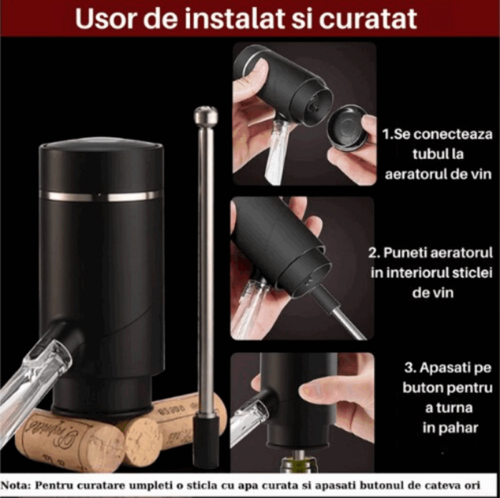 Aerator si Dispenser Automat Electric pentru Sticla de Vin, Profesional, portabil, EASY Making Life Simple, MGS-KD -3 [9]