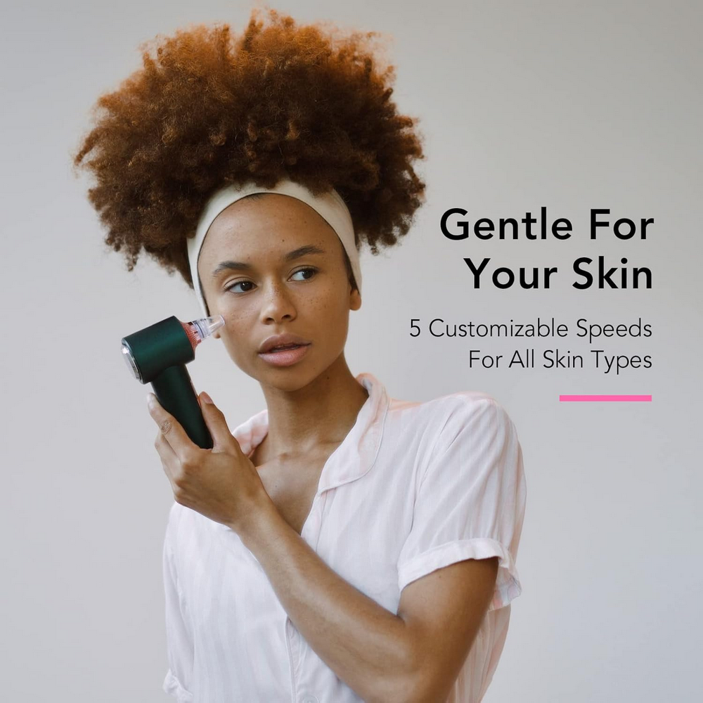 Aparat 4 in 1 pentru indepartat puncte negre, sebum, curatare cu fototerapie LED, comprese cald si rece, fancii Clara, 5 Puteri ajustabile, 8 capete, Ingrijire faciala, Incarcare USB, Verde [3]