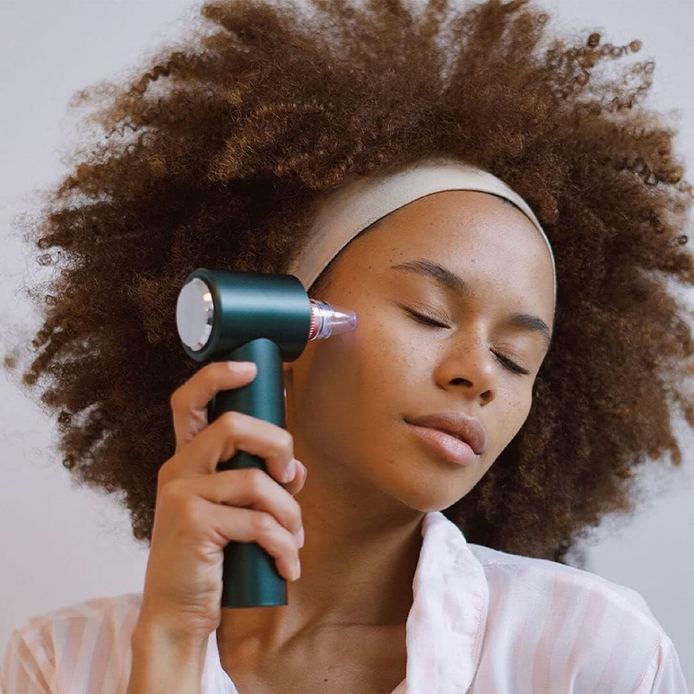Aparat 4 in 1 pentru indepartat puncte negre, sebum, curatare cu fototerapie LED, comprese cald si rece, fancii Clara, 5 Puteri ajustabile, 8 capete, Ingrijire faciala, Incarcare USB, Verde [7]