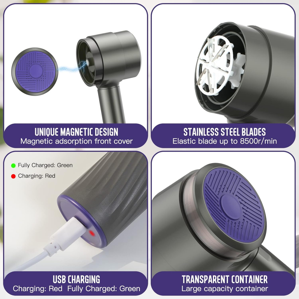 Aparat Electric de Scame Kaskawise, Negru, Reîncărcabil USB, 6 Lame din Oțel Inoxidabil, 2 Rezerve Incluse, Curățare Rapidă pentru Haine, Țesături și Textile [4]