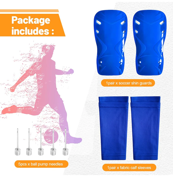 Apărători Tibie pentru Fotbal, Protecție pentru Copii și Adulți, Mărimea M, albastru, 160-175 cm [3]