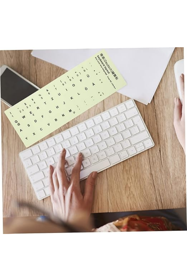 Autocolant fosforescent pentru tastatură în limba germană, 1 coală, 18x6,5 cm [5]