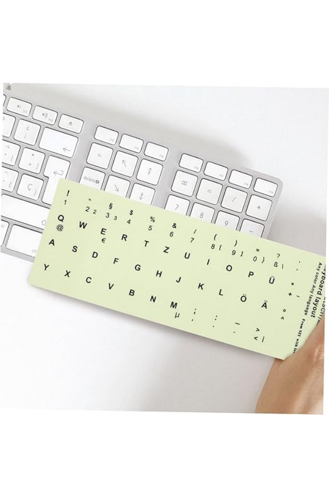 Autocolant fosforescent pentru tastatură în limba germană, 1 coală, 18x6,5 cm [7]