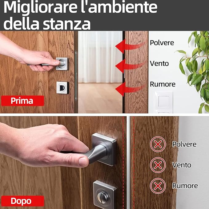 Bandă Autoadezivă de Etanșare pentru Uși și Ferestre, Profil D, 10M, Izolare Fonica și Termică, Cauciuc Rezistent, Alb [5]