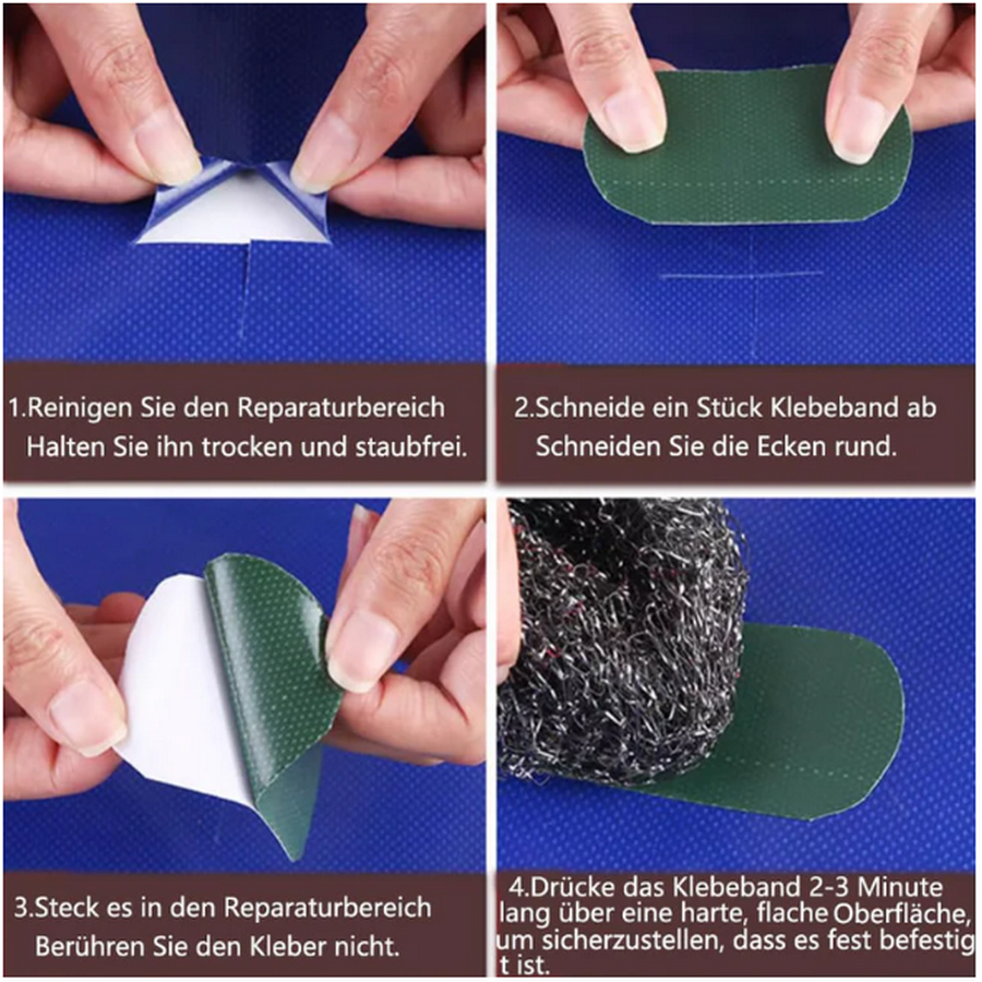 Bandă de Reparare pentru Prelate, 7,5M x 10CM, Autoadezivă, Impermeabilă, Ideală pentru Camioane, Copertine și Corturi, YA LOTUS, PE Verde [4]