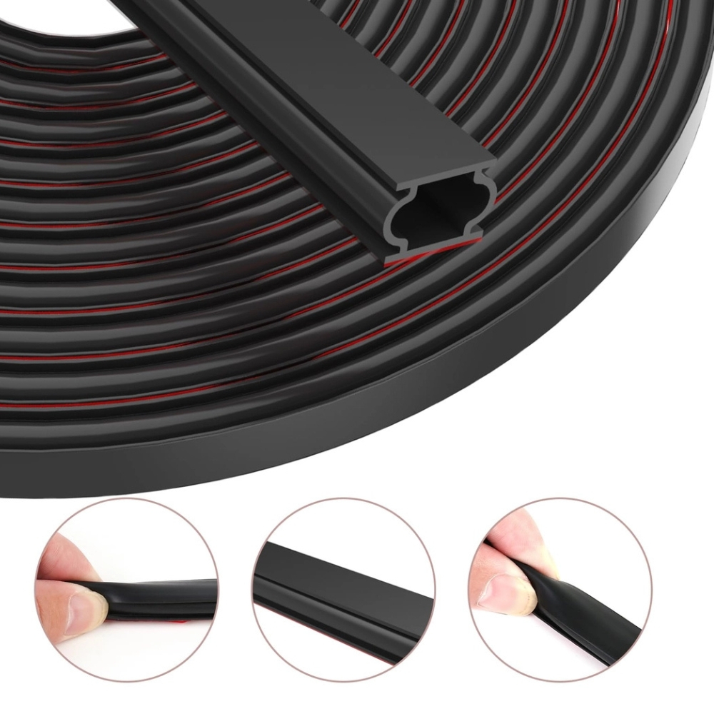 Banda etansare usi si fereastre 15m x 12mm x 8mm, Autoadeziva, cauciuc flexibil impermeabil, negru [2]