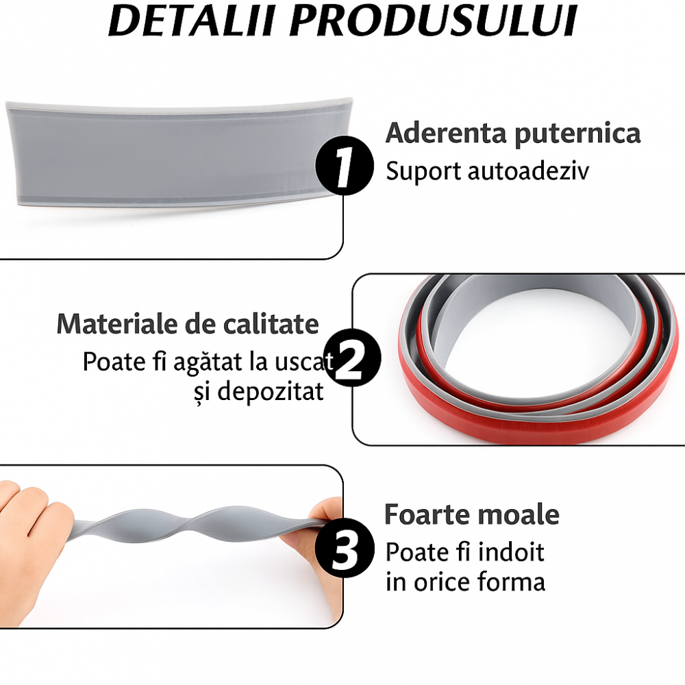 Banda flexibila autoadeziva de etansare pentru dus, chiuveta sau cada, 1 metru [3]