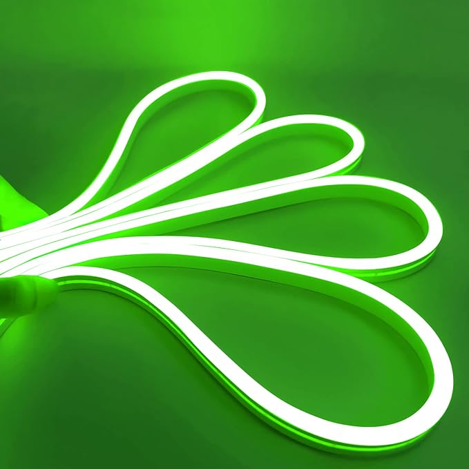 Banda LED Neon Reglabilă Segrass 5M - Flexibilă și Impermeabilă IP65, 12V, Verde [2]