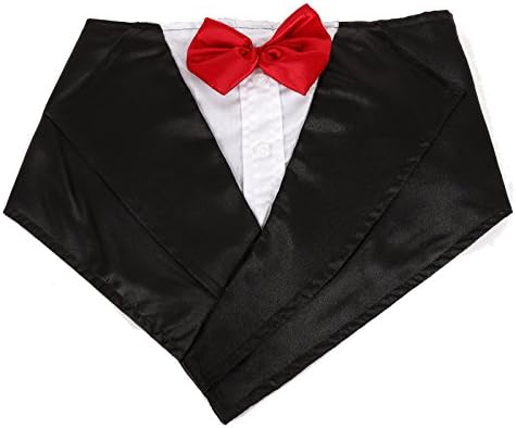 Bandană pentru Câini DELIFUR, Tuxedo pentru Nuntă, Reglabilă, Mărime Mare, Roșu, Perfectă pentru Evenimente și Halloween [2]