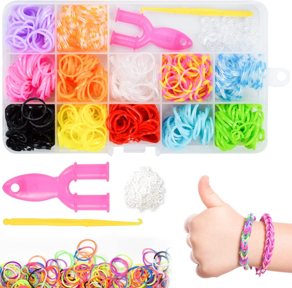 Benzi Elastice Colorate pentru Bratari si Creatii DIY, pentru Fete si Baieti, 600 piese [1]