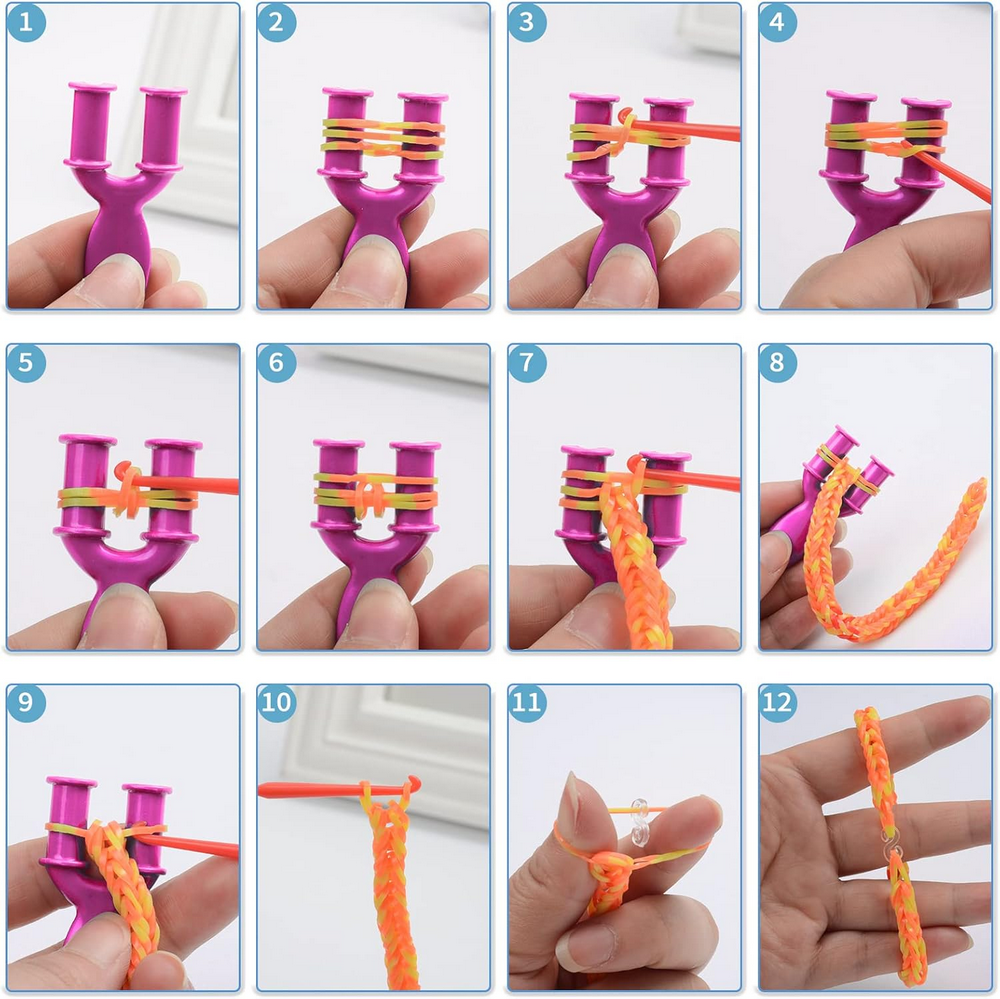 Benzi Elastice Colorate pentru Bratari si Creatii DIY, pentru Fete si Baieti, 600 piese [6]