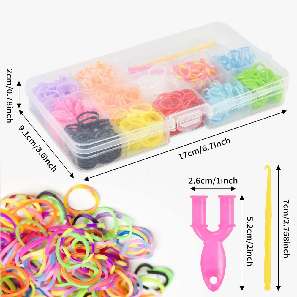 Benzi Elastice Colorate pentru Bratari si Creatii DIY, pentru Fete si Baieti, 600 piese [2]