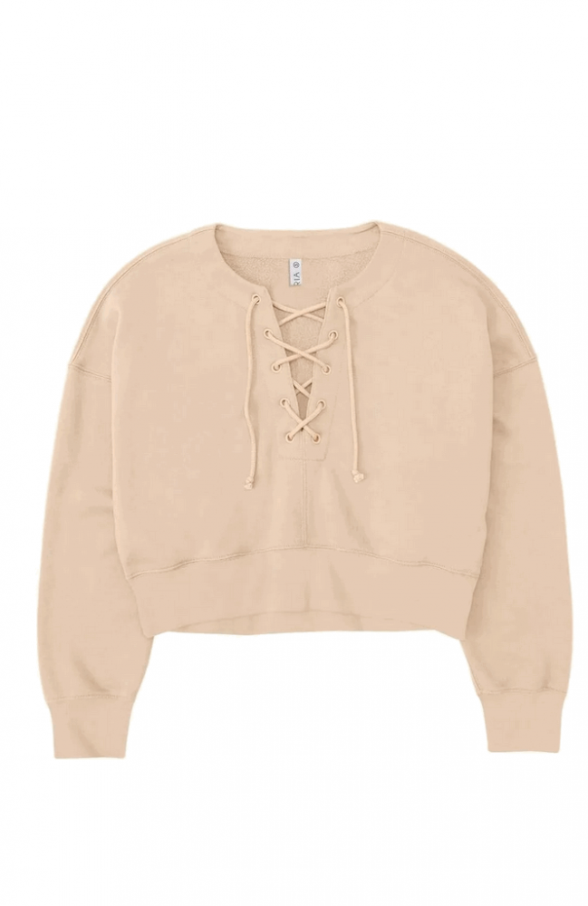 Bluza casual cu siret dama, bej, REORIA [1]