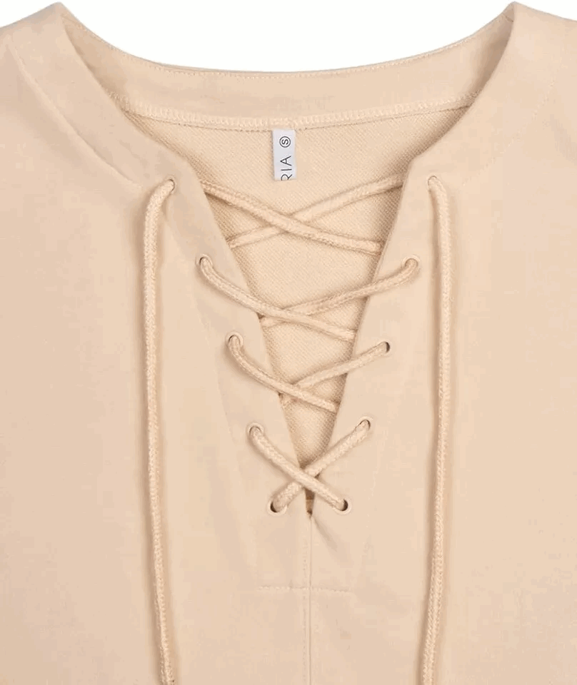 Bluza casual cu siret dama, bej, REORIA [2]