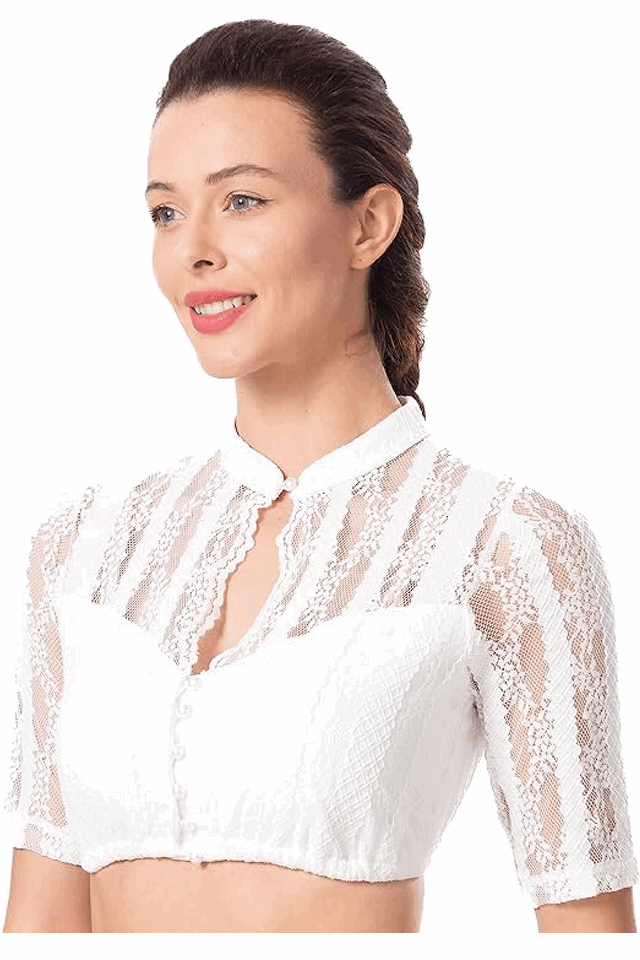 Bluză din Dantela, Dirndl Dirndlwelle, alb [6]