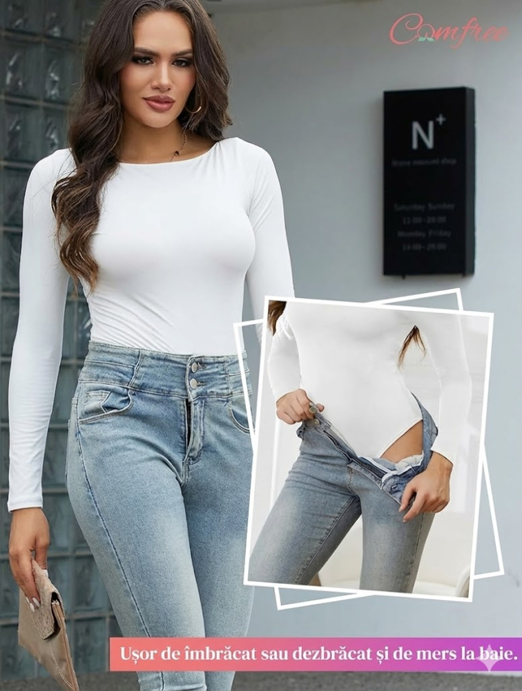 body-dama-alb-maneca-lunga-guler-rotund-second-skin [4]