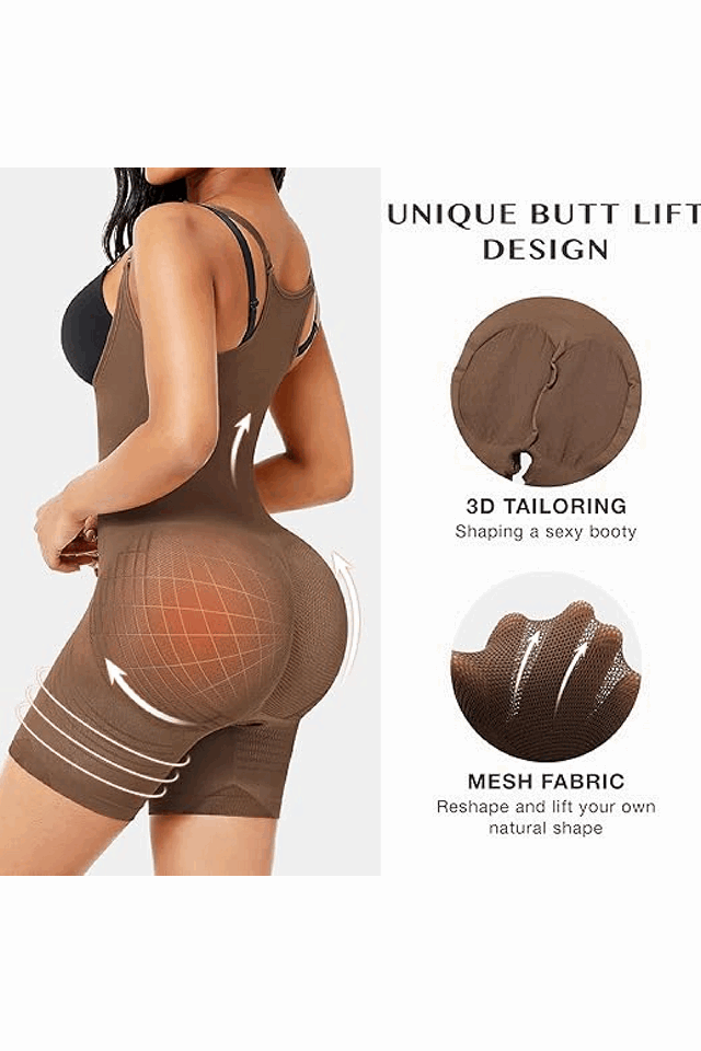 Body  modelator pentru talie, abdomen și posterior, FeelinGirl, maro, marime XS/S, ODZD [6]