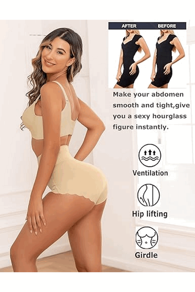 Body Shaper cu talie înaltă și control al abdomenului, Besdel, nude, marime S, M64J5 [5]