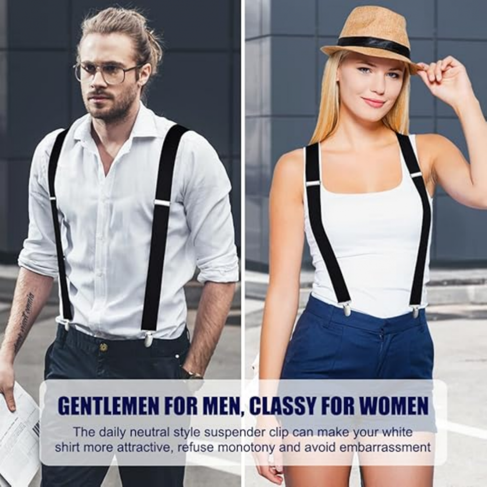 Bretele Elastice latime 5 cm, Forma X, 4 Clipsuri Metalice Rezistente, Unisex [2]