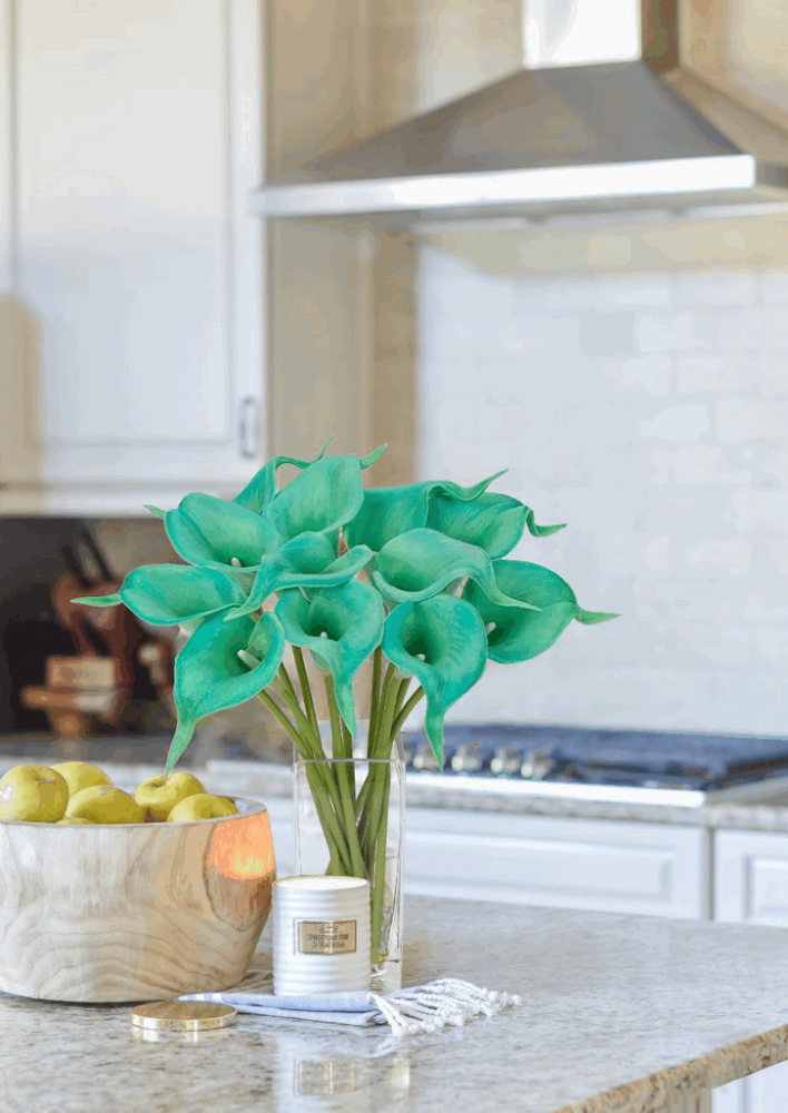 Buchet de 16 Crini Artificiali Calla într-o Vază de Sticlă, TU93 [3]