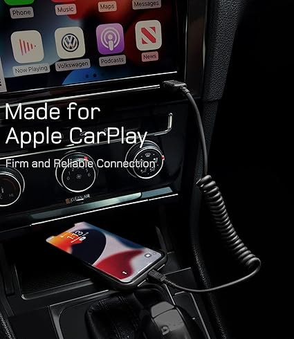 Set 2 cabluri spiralate USB–Lightning 0.9 m, Apple MFi Certificat, Compatibil CarPlay, Încărcare Rapidă pentru iPhone, iPad, AirPods – Lungime Retractabilă 3ft / 90 cm, Marca Dé [7]