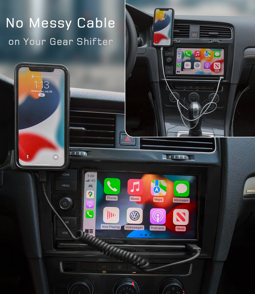 Set 2 cabluri spiralate USB–Lightning 0.9 m, Apple MFi Certificat, Compatibil CarPlay, Încărcare Rapidă pentru iPhone, iPad, AirPods – Lungime Retractabilă 3ft / 90 cm, Marca Dé [5]