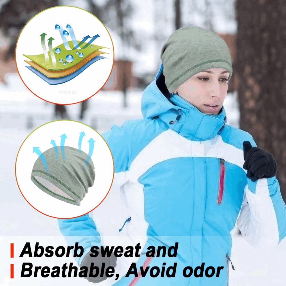 Căciulă Sport cu material respirabil, confortabil, elasticitate ridicată, rezistent la vânt, pentru alergare, schi, ciclism, snowboard, alpinism, motociclism, Verde, TRB5 [4]