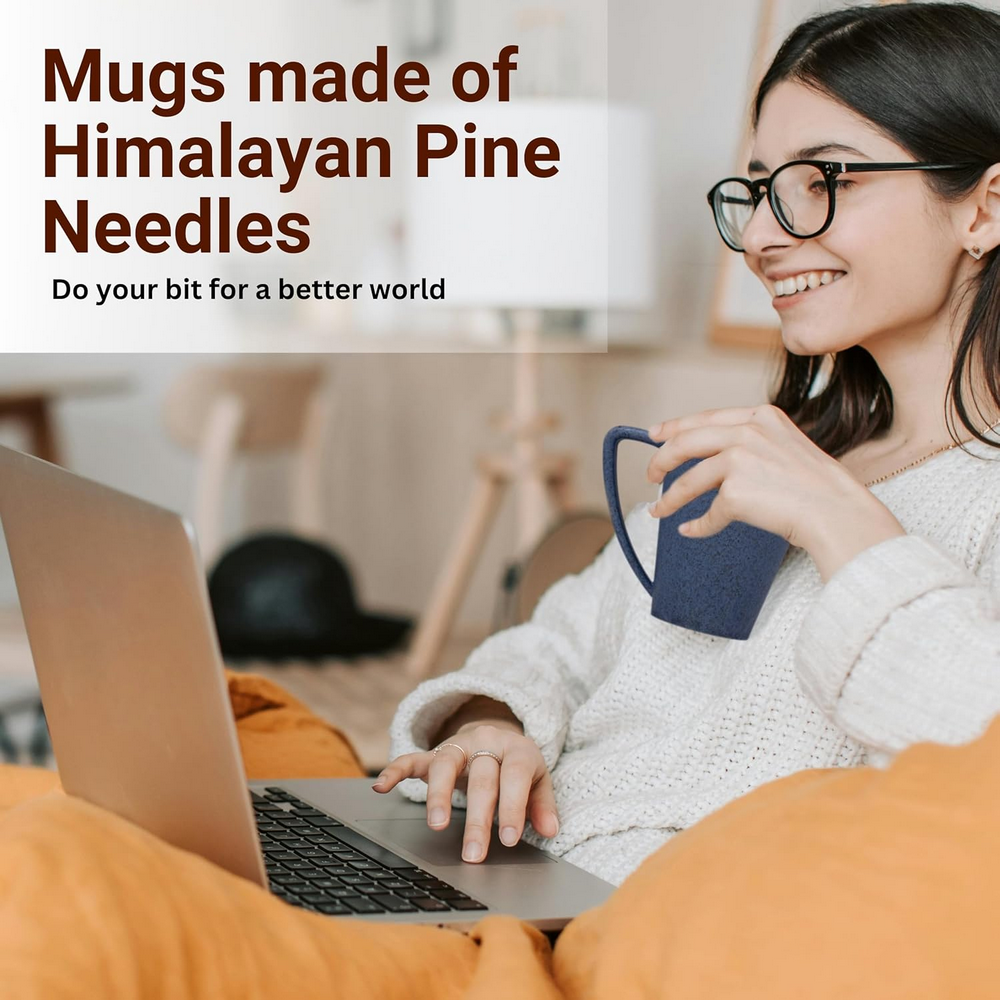 Cană Reutilizabilă din Lemn de Ace de Pin, Fără Plastic, Sigură pentru Microunde, Ușoară, Durabilă și Eco-Friendly, CASA NATURO,  Culoare Indigo [6]