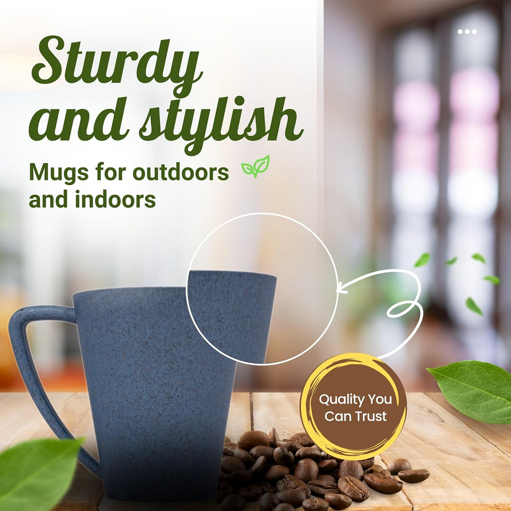 Cană Reutilizabilă din Lemn de Ace de Pin, Fără Plastic, Sigură pentru Microunde, Ușoară, Durabilă și Eco-Friendly, CASA NATURO,  Culoare Indigo [4]