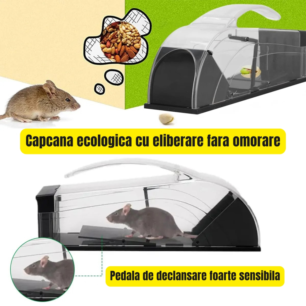 Capcana ecologica pentru soareci cu eliberare prindere vie fara contact cu maner [6]