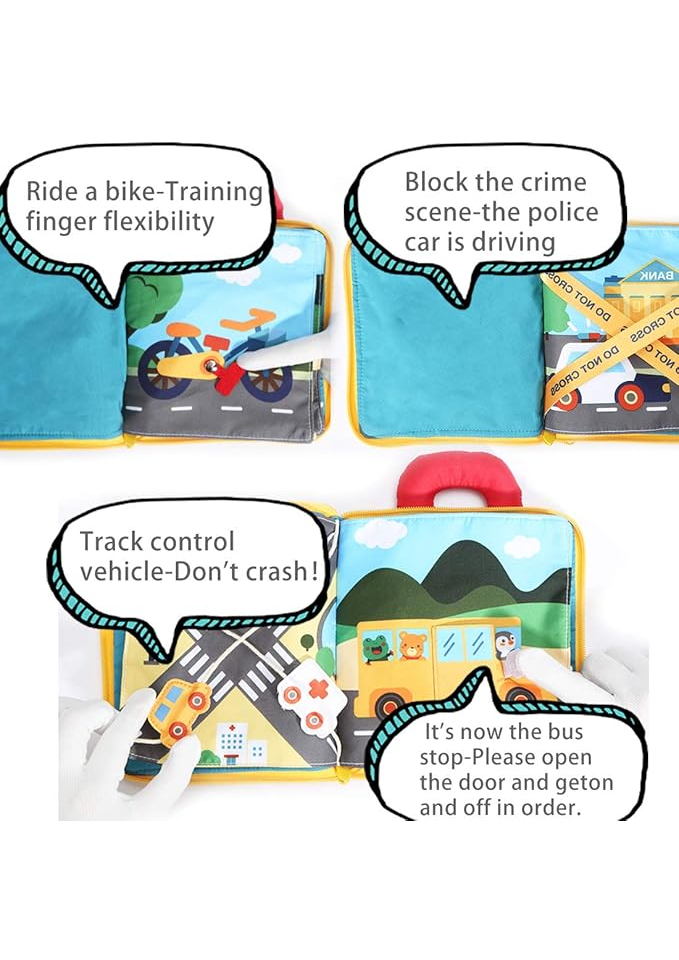 Carte din Material Textil cu Tematica de Transport, pentru copii si bebelusi 3+ luni [3]
