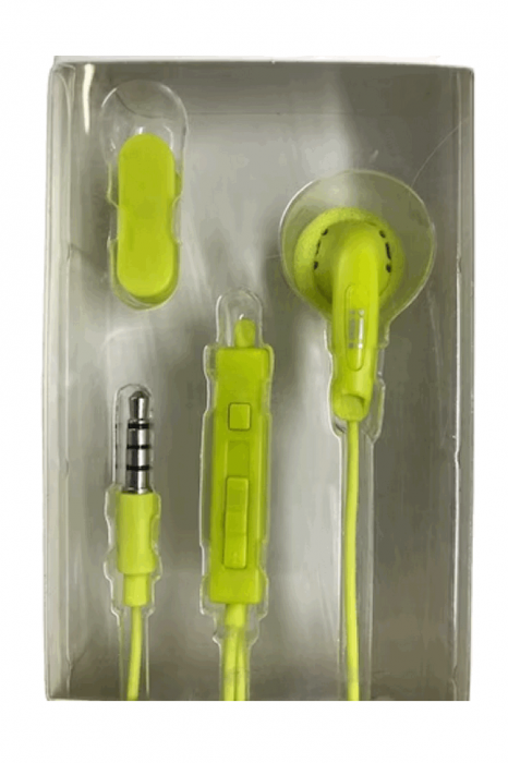Casca intraauriculara, Cablu anti noduri, Compatibilitate universala, Microfon multifunctional, Verde lime, Marca AIINO [2]