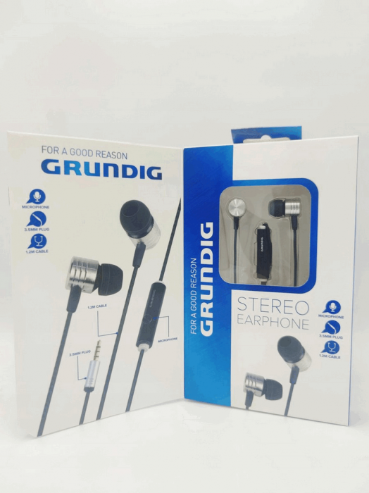 Căști stereo Grundig, mufă de 3,5 mm, lungime cablu 1,20 m, negre [2]