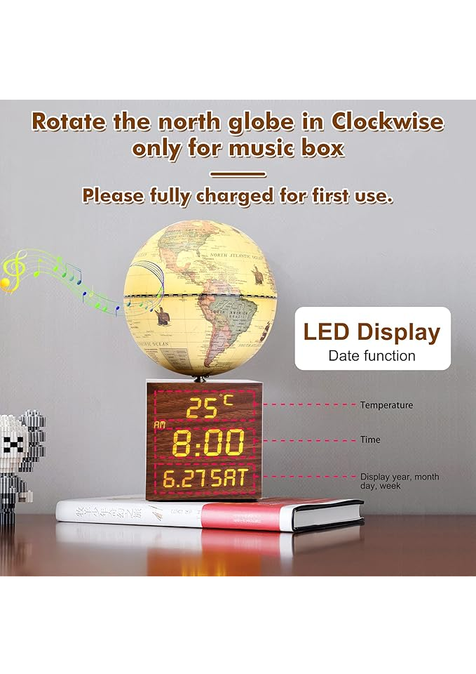 Ceas Decorativ Glob Pământesc Interactiv și Magic 4 in 1, INFIQUAN - MVER [5]