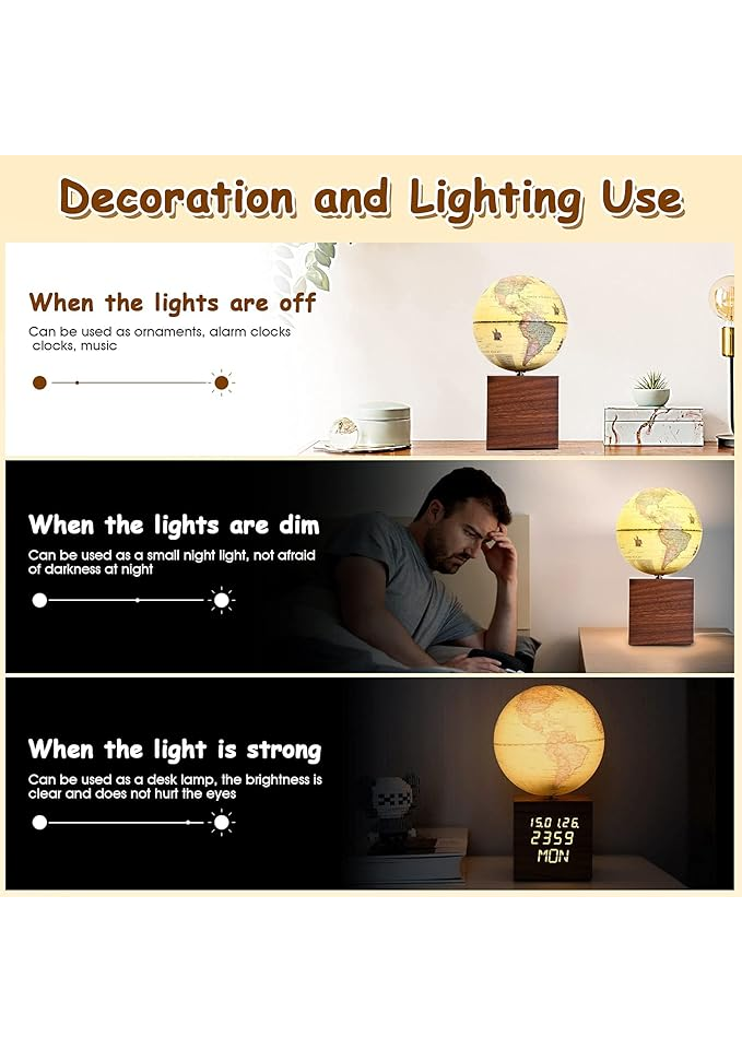 Ceas Decorativ Glob Pământesc Interactiv și Magic 4 in 1, INFIQUAN - MVER [4]