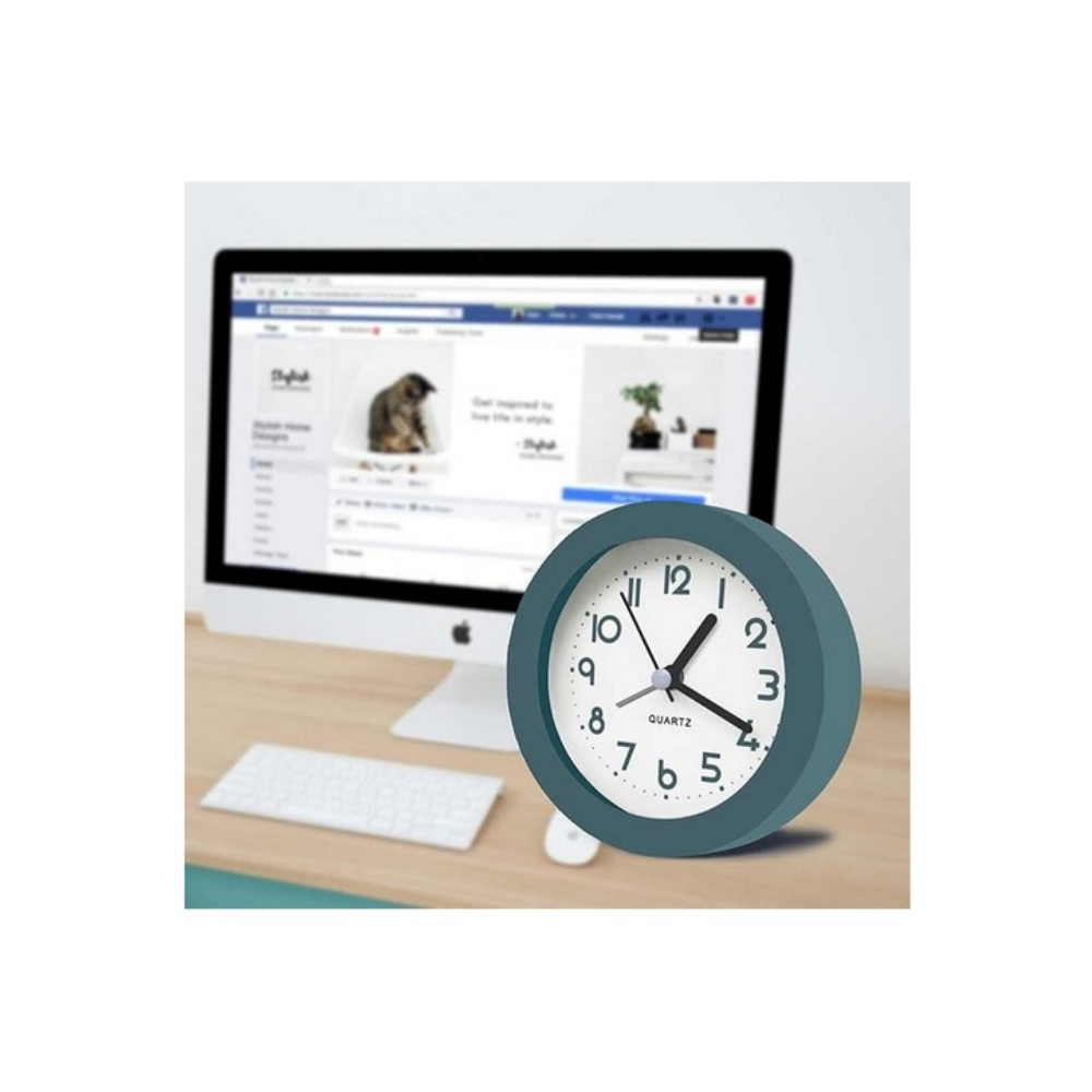 Ceas Desteptator Copii 9.5 cm, Ceas Silentios cu Lumina de Noapte, pentru Baieti si Fete, verde [4]
